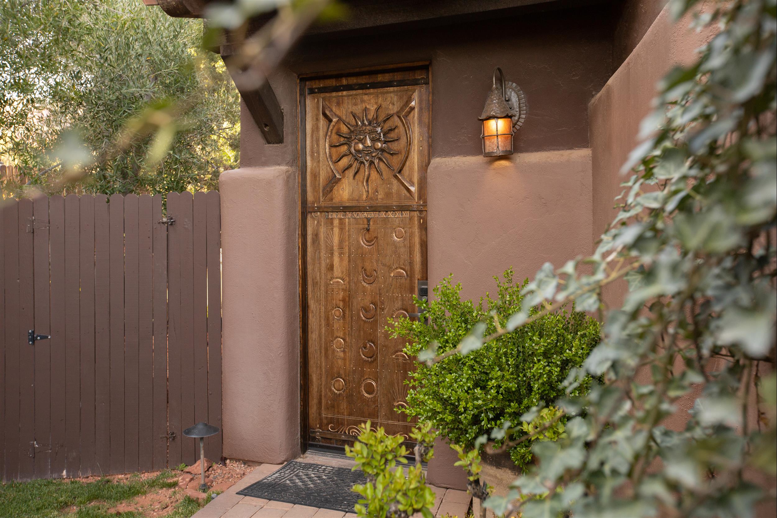 picture of sun and stars on a door