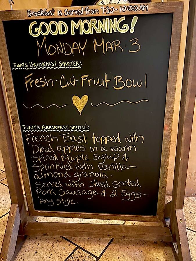 Another Monday: fresh-cut fruit, then apple French toast