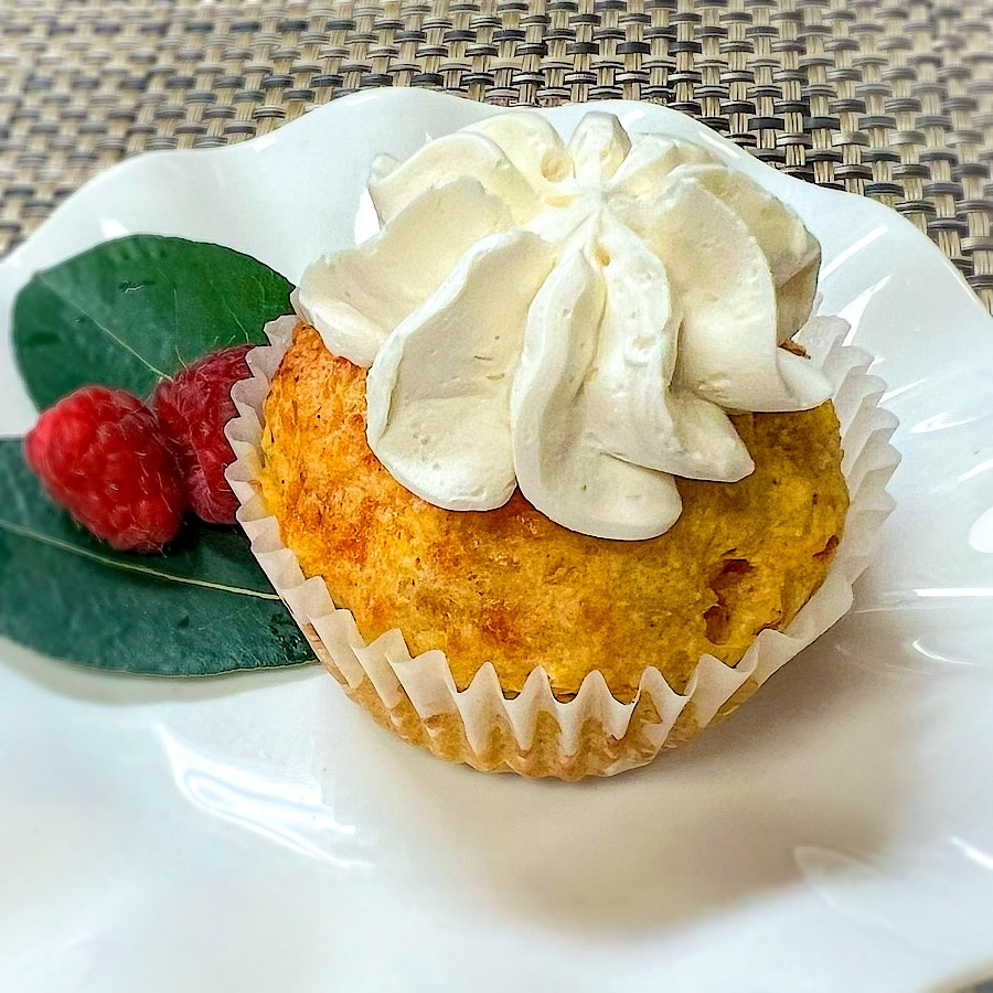 Cheddar cornbread muffin with lime-agave whipped butter